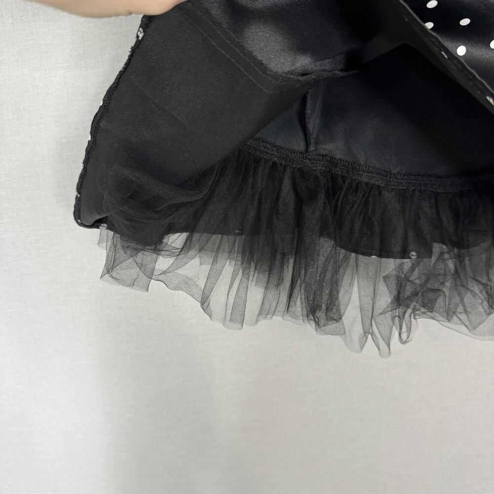 Vintage Jessica McClintock Dress Womens 6 Black Polka Dot Strapless Retro Pinup - Picture 4 of 13